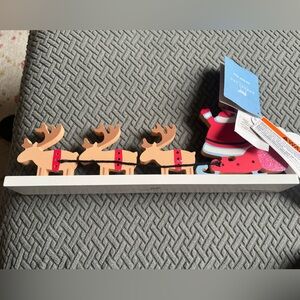 Dabney Lee Wooden Light Up Desk Sign - Santa And Sleigh